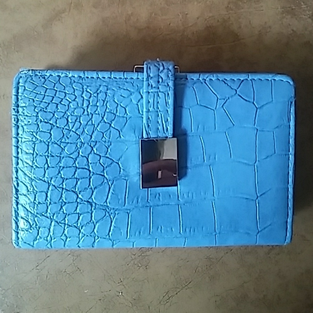 Blue faux leather wallet